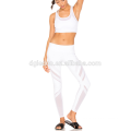 Blanc avec maille style yoga pantalon compression femmes fitness yoga legging